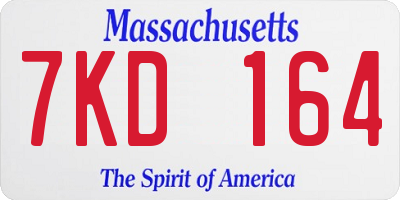 MA license plate 7KD164