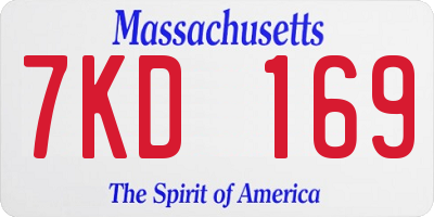 MA license plate 7KD169