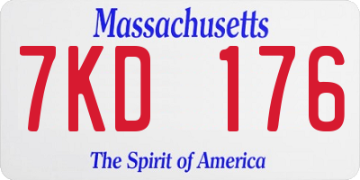 MA license plate 7KD176