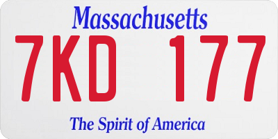 MA license plate 7KD177