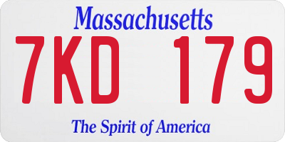 MA license plate 7KD179