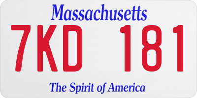 MA license plate 7KD181
