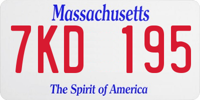 MA license plate 7KD195