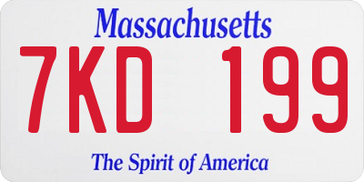 MA license plate 7KD199