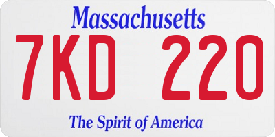 MA license plate 7KD220