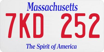 MA license plate 7KD252