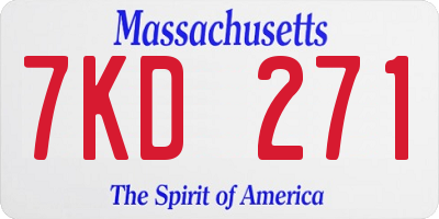 MA license plate 7KD271