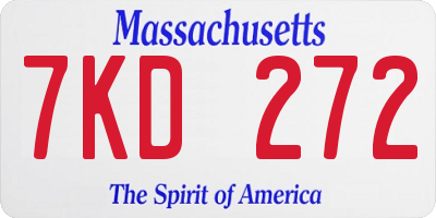 MA license plate 7KD272