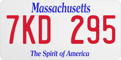MA license plate 7KD295