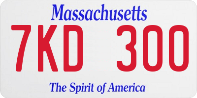 MA license plate 7KD300