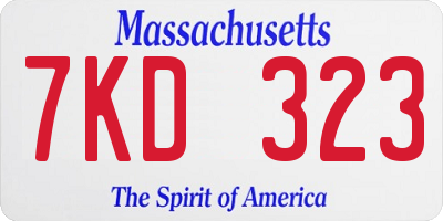 MA license plate 7KD323