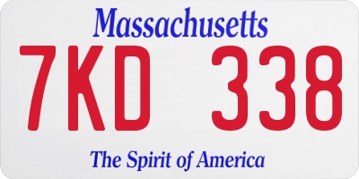 MA license plate 7KD338