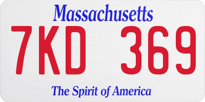 MA license plate 7KD369