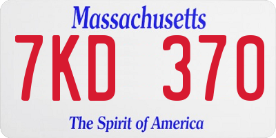 MA license plate 7KD370