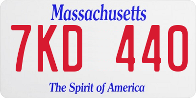 MA license plate 7KD440