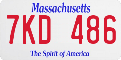 MA license plate 7KD486