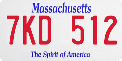 MA license plate 7KD512
