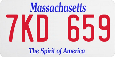 MA license plate 7KD659