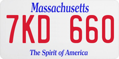 MA license plate 7KD660