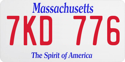 MA license plate 7KD776
