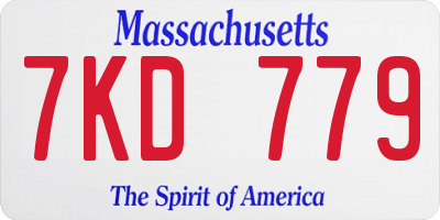 MA license plate 7KD779