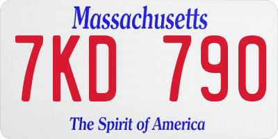 MA license plate 7KD790
