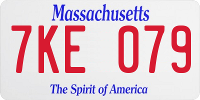 MA license plate 7KE079