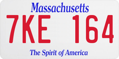MA license plate 7KE164