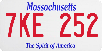 MA license plate 7KE252