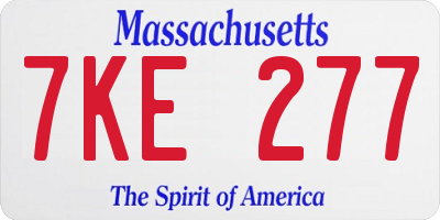 MA license plate 7KE277