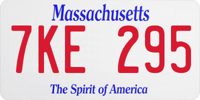 MA license plate 7KE295