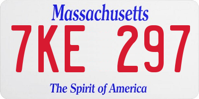 MA license plate 7KE297