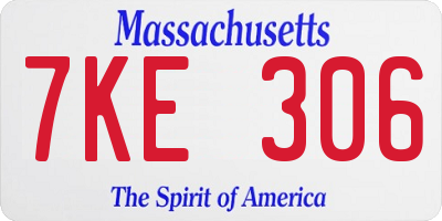 MA license plate 7KE306