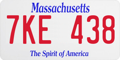 MA license plate 7KE438