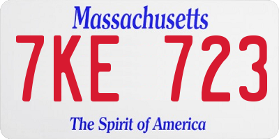 MA license plate 7KE723