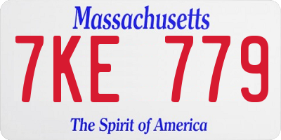 MA license plate 7KE779