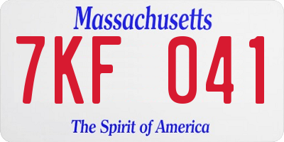 MA license plate 7KF041