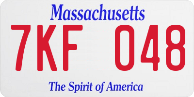 MA license plate 7KF048