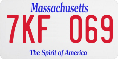 MA license plate 7KF069