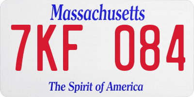 MA license plate 7KF084