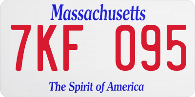 MA license plate 7KF095