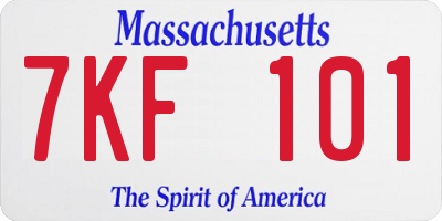MA license plate 7KF101