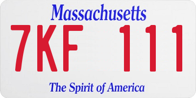 MA license plate 7KF111