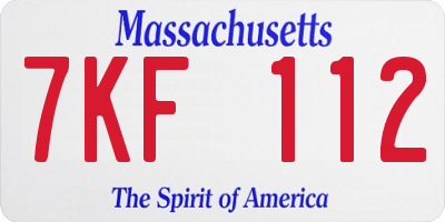 MA license plate 7KF112