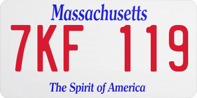 MA license plate 7KF119