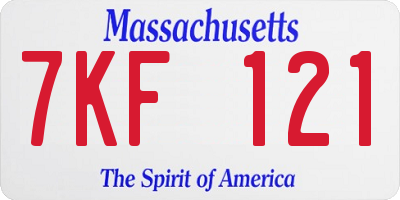 MA license plate 7KF121