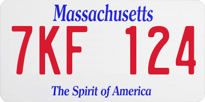 MA license plate 7KF124