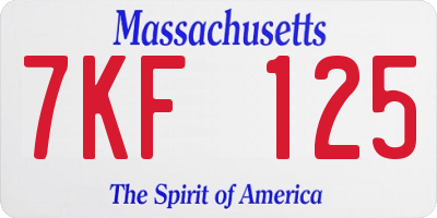 MA license plate 7KF125