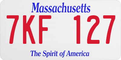 MA license plate 7KF127