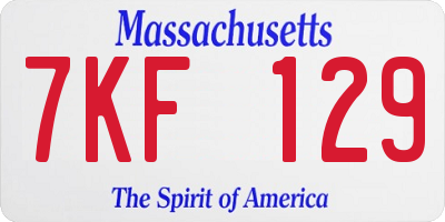 MA license plate 7KF129